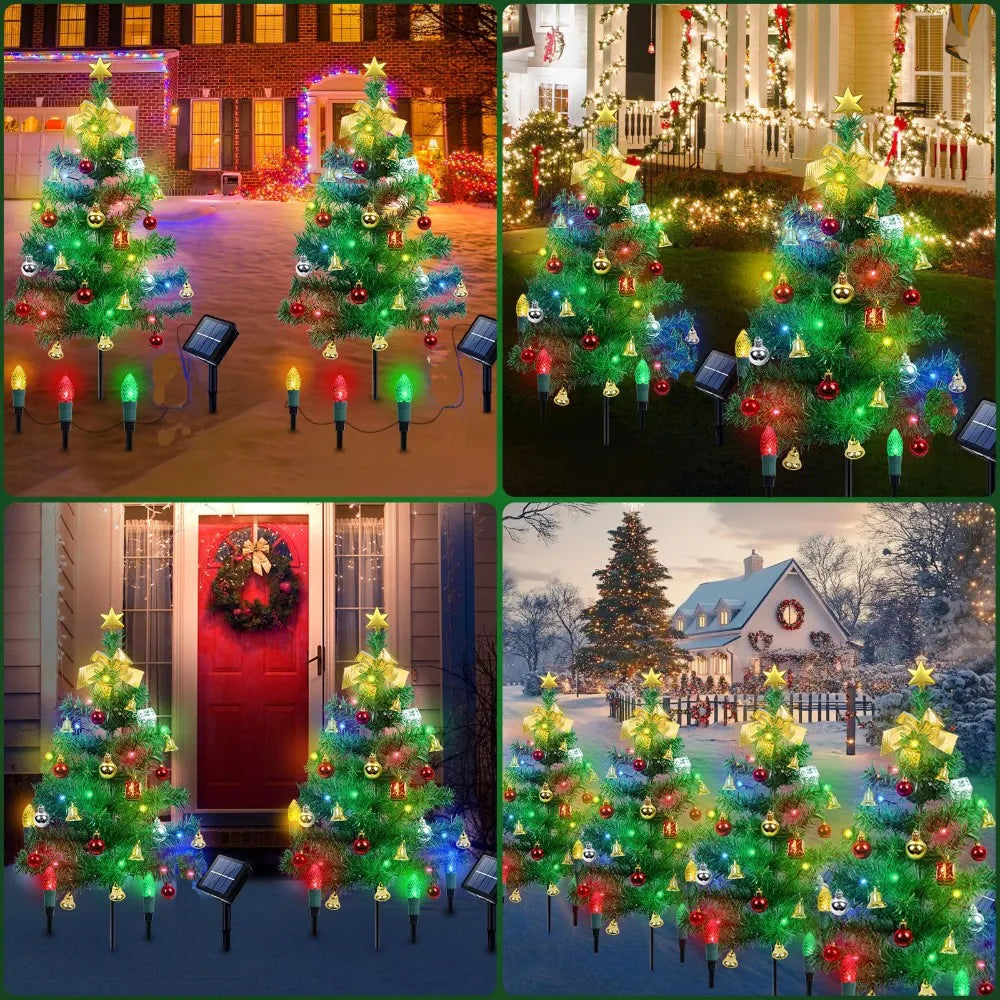 2-Pack Solar Christmas Tree Lights